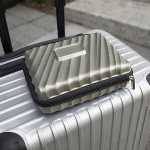 TUMI for Delta Hard Shell Travel Case Gray Zip Pouch